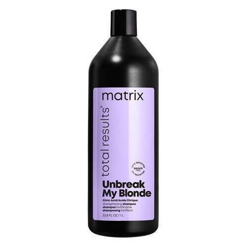 Plaukus stiprinantis šampūnas šviesintiems plaukams Matrix Unbreak My Blonde Citric Acid Strenghtening Shampoo 1000ml