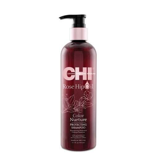 Dažytų plaukų šampūnas CHI Rose Hip Oil Shampoo 340ml