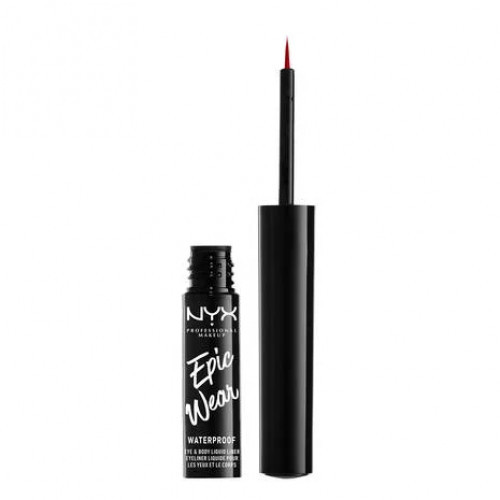 NYX Professional Makeup Epic Wear Liquid Waterproof Liner Vandeniui atsparus akių apvadas, Red