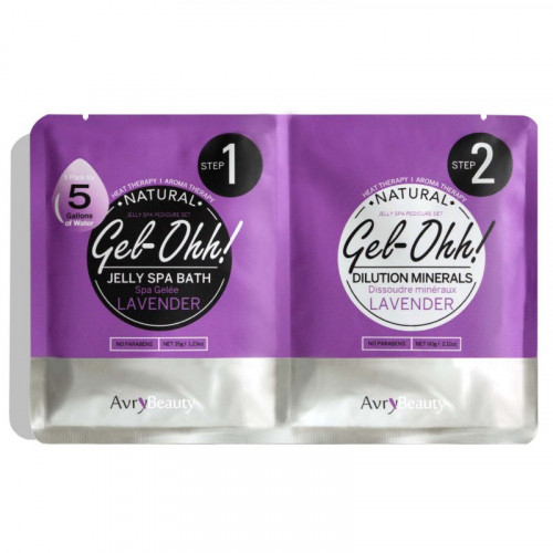 AvryBeauty Gel-Ohh Jelly Spa Pedi Bath Lavender Gelinis SPA pėdoms su levanda, 60g+35g