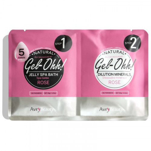 AvryBeauty Gel-Ohh Jelly Spa Pedi Bath Rose Gelinis SPA pėdoms su rožėmis, 60g+35g