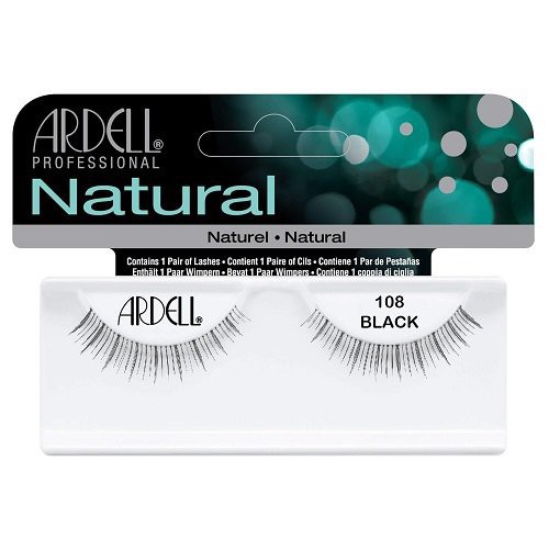 Ardell Natural 108 blakstienos vientisos trumpos, juodos, 1 vnt.