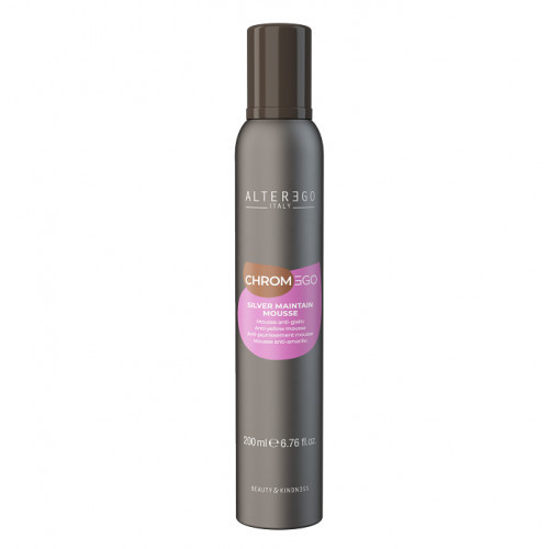 Alter Ego Italy SILVER MAINTAIN Mousse Geltonumą neutralizuojančios plaukų putos-kondicionierius, 200ml