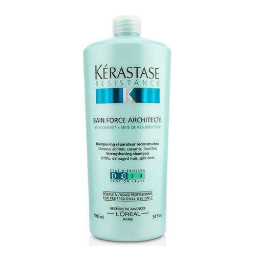 Šampūnas pažeistiems plaukams Kérastase Resistance Bain Force Architecte Strengthening Shampoo (Level 1-2) 1000 ml