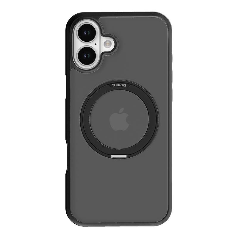 "Torras Ostand Pro" dėklas "iPhone 16 Plus" (juodas)