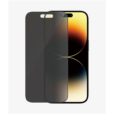 PanzerGlass | Screen protector | Apple | iPhone 14 Pro | Glass | Black | Ultra-Wide Fit; Easy installation; Privacy Filter; Fingerprint resistant | Privacy|P2784