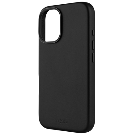 Fixed MagLeather | Back cover | Apple | iPhone 16 | Leather | Black|FIXLM-1400-BK