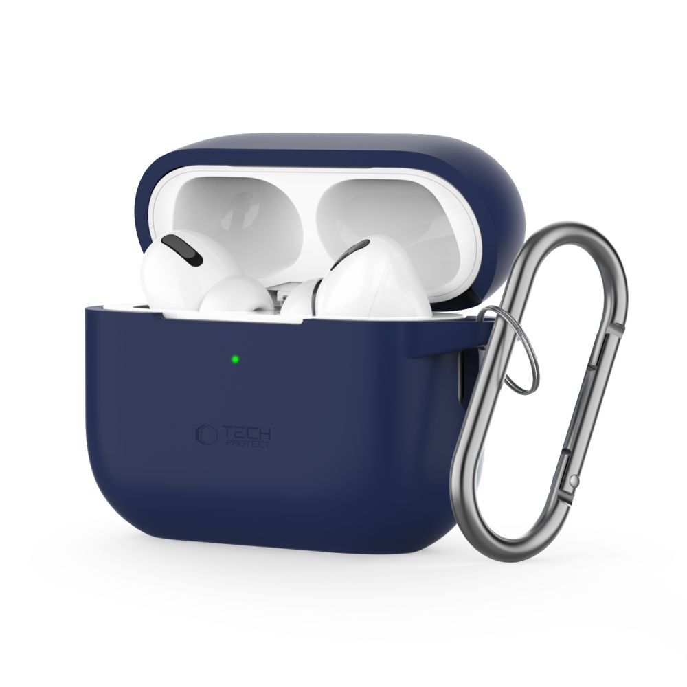 Mėlynos spalvos ausinių dėklas "Tech-Protect Silicone Hook" skirtas Apple Airpods Pro 1 / 2