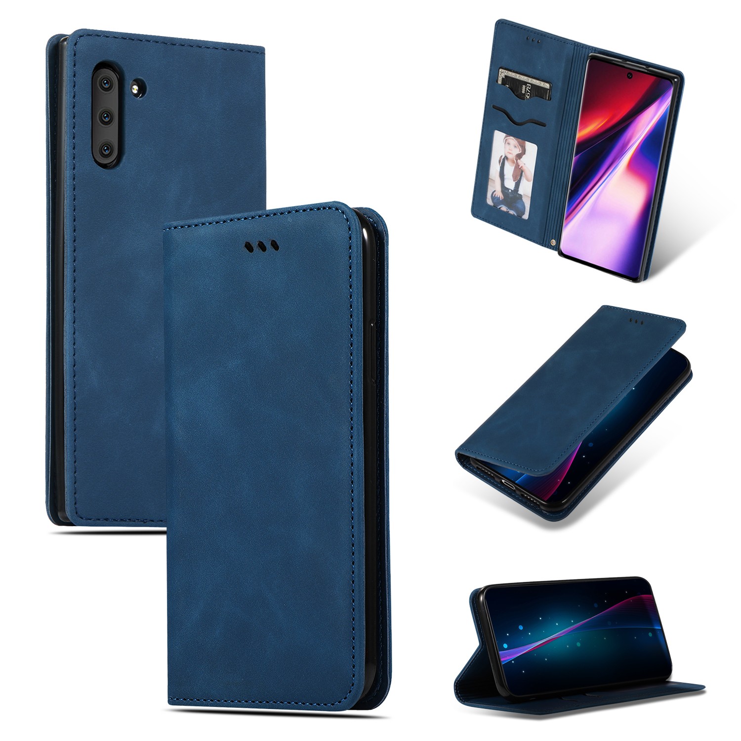 Dėklas Business Style Xiaomi Redmi Note 12 5G/Poco X5 5G tamsiai mėlynas