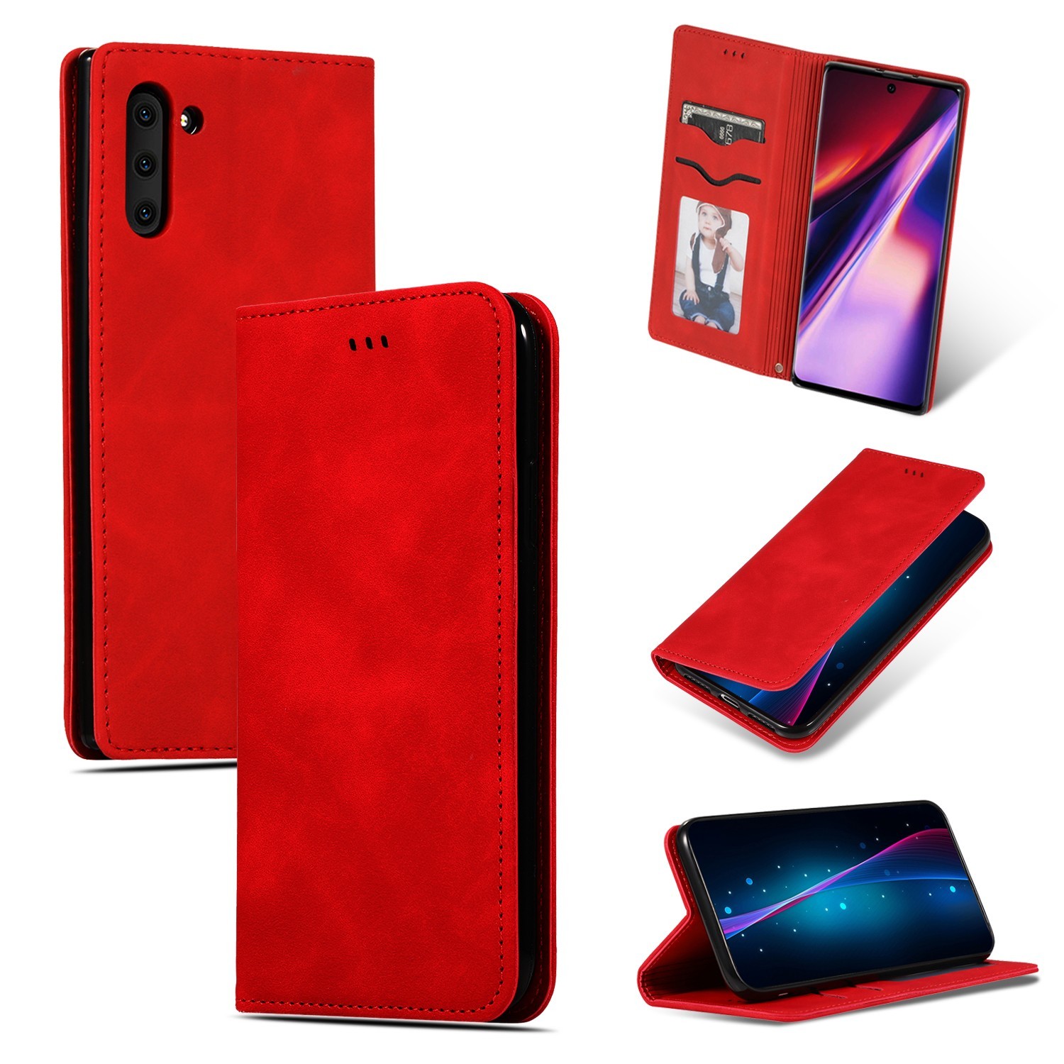 Dėklas Business Style Xiaomi Redmi Note 14 Pro 5G/Poco X7 raudonas