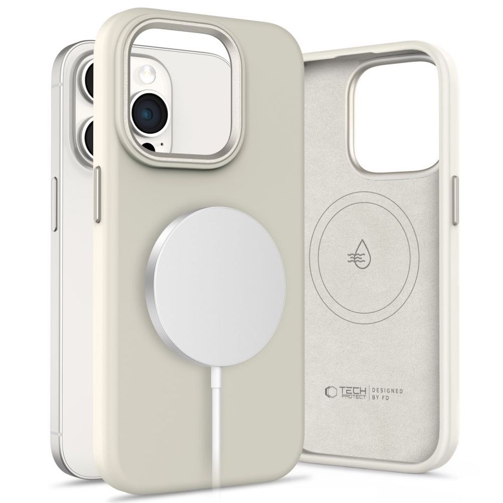 Tech-Protect Silicone Pure MagSafe iPhone 15 Pro case - Cosmic Latte - 321865