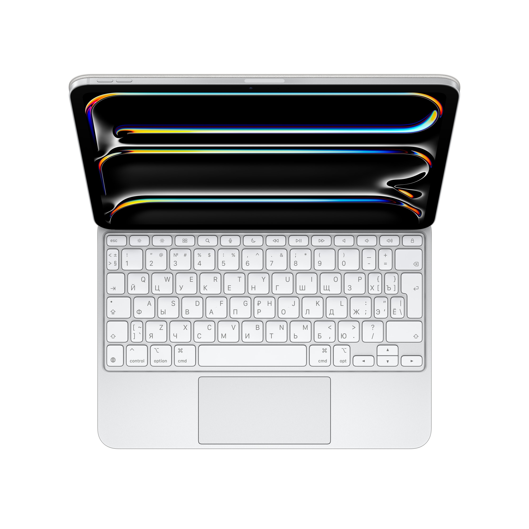 Apple Magic Keyboard iPad Pro 11" M4 dėklas-klaviatūra su Trackpad - White (RUS) - MWR03RS/A