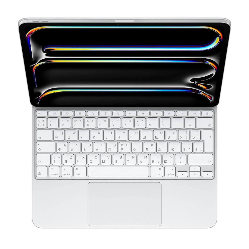 Apple Magic Keyboard iPad Pro 13" M4 dėklas-klaviatūra su Trackpad - White (RUS) - MWR43RS/A