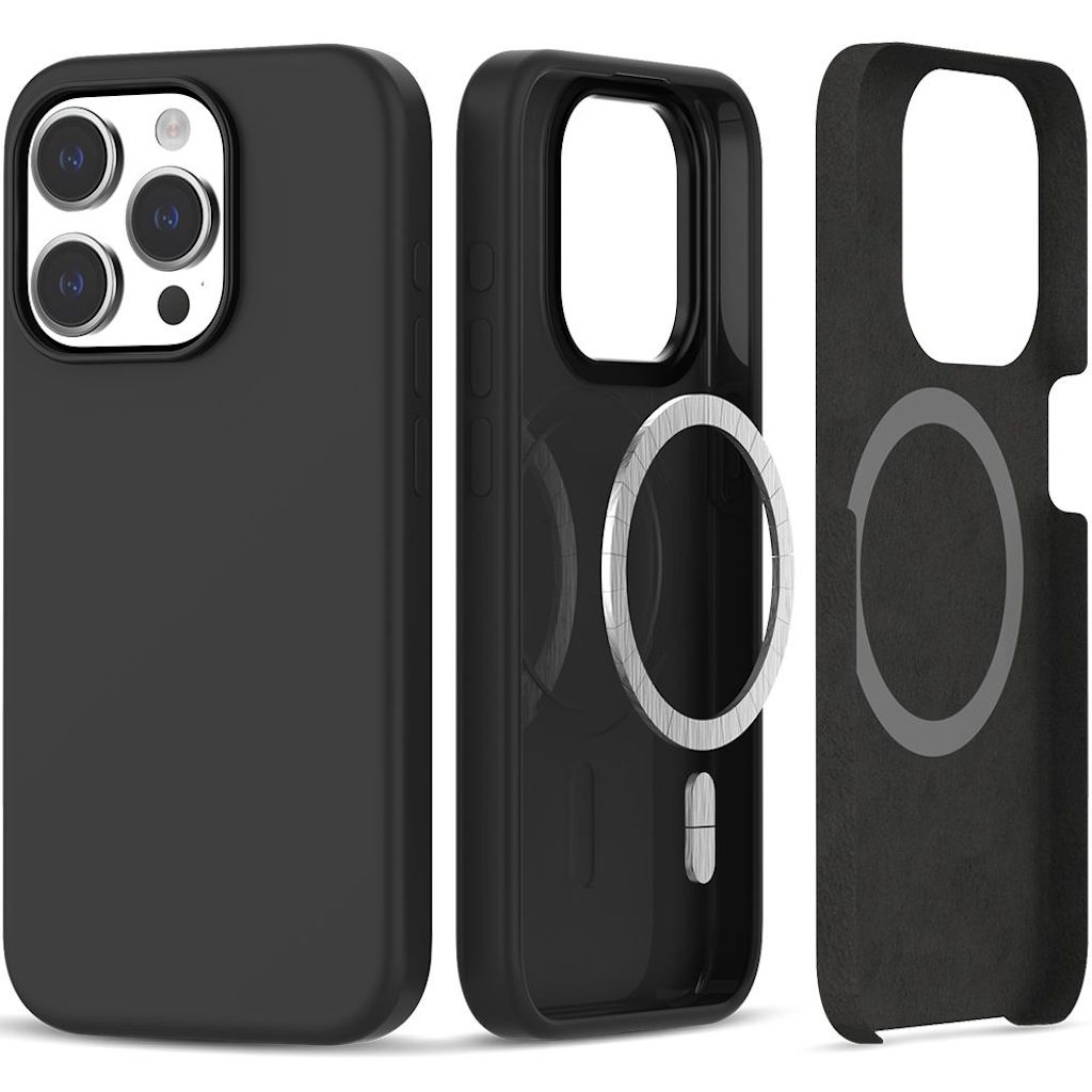 Tech-Protect iPhone 15 Pro Silicone Case with MagSafe - Matte Black - 604245