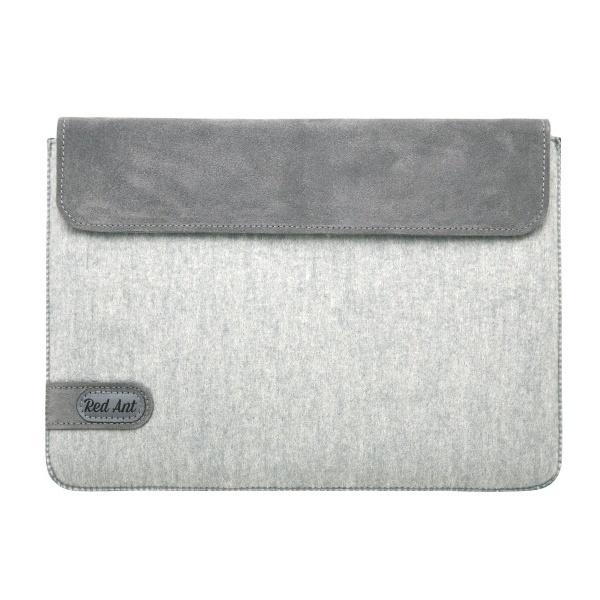 Rankų darbo veltinio ir natūralios zomšos dėklas MacBook Pro 14 - šviesiai pilkas - 0486-PRO14