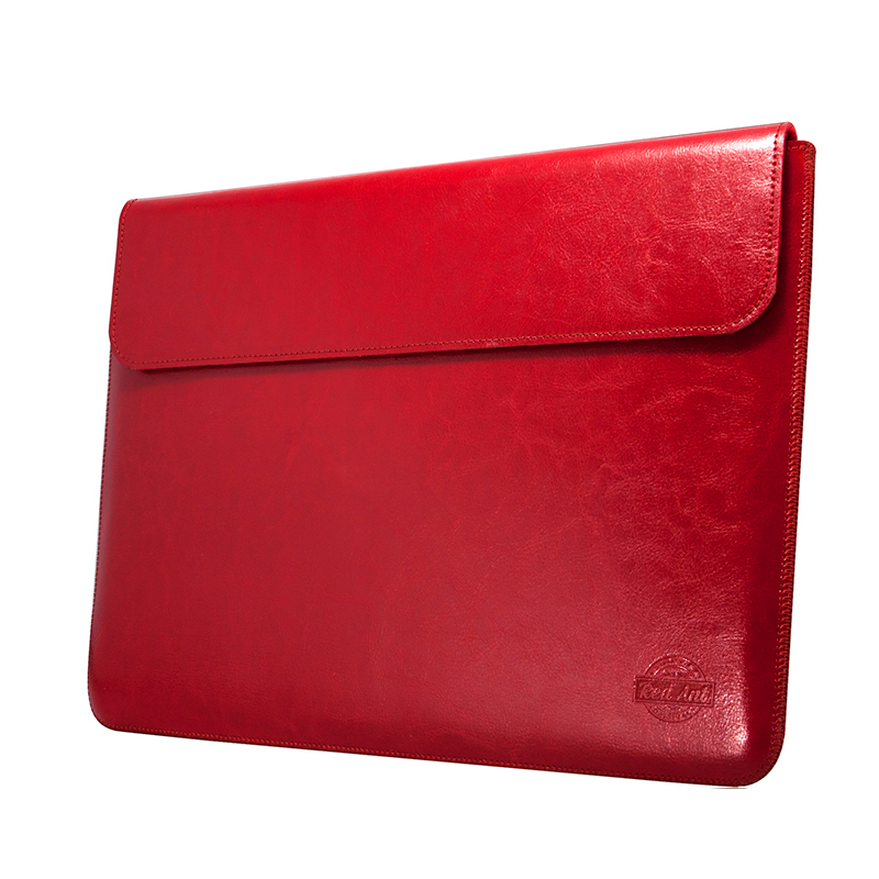 Rankų darbo odinis dėklas MacBook Pro 13 / MacBook Air 13 - raudonas - 0167-PRO13