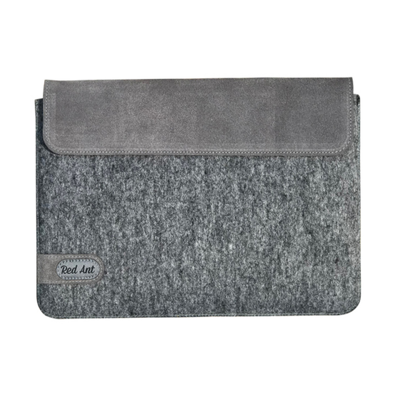 Rankų darbo veltinio ir natūralios zomšos dėklas MacBook Pro 13 / MacBook Air 13 - tamsiai pilkas - 0264-PRO13