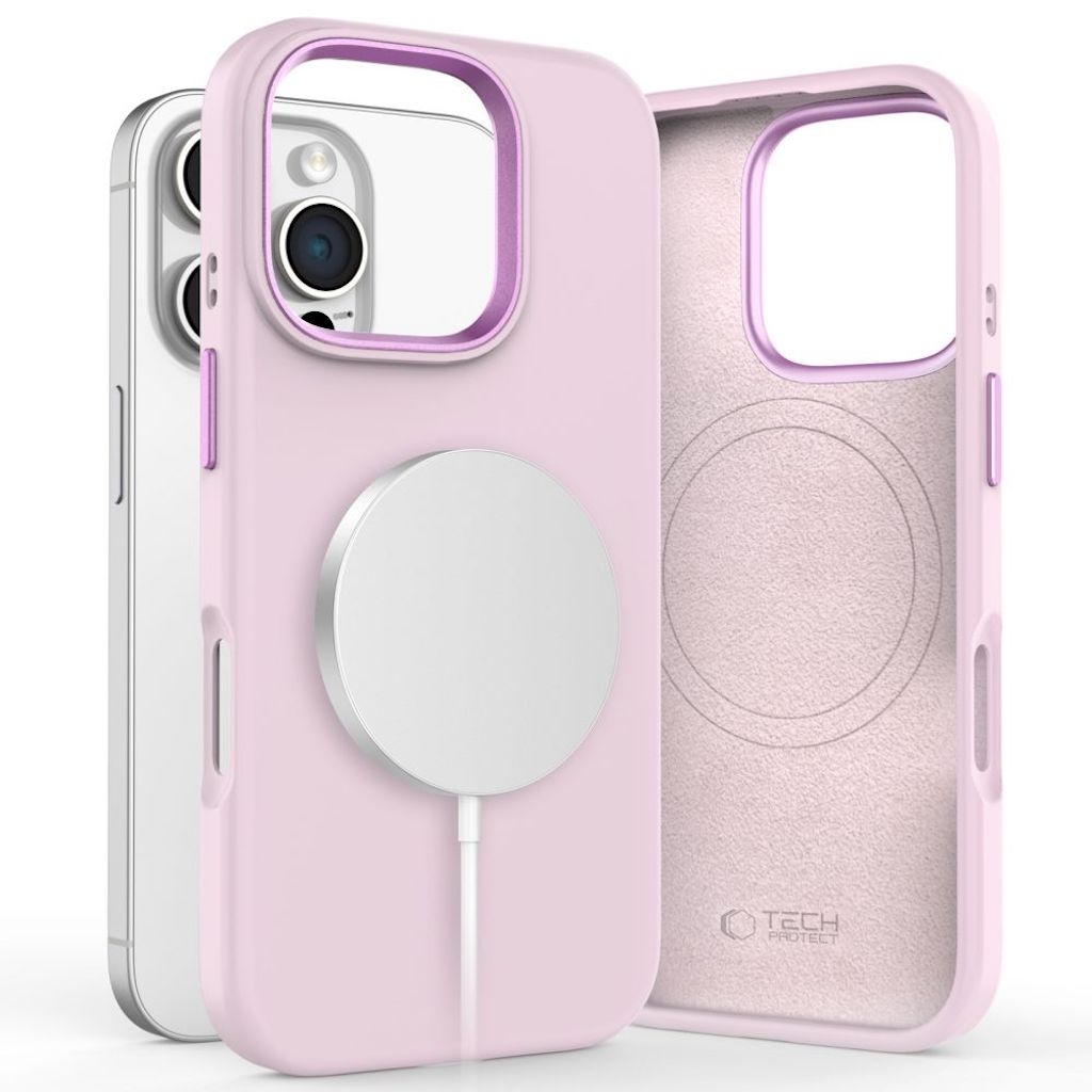 Tech-Protect Silicone Pure MagSafe iPhone 16 Pro Max case - Pink Pearl - 372621
