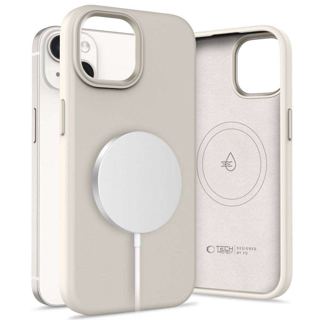 Tech-Protect Silicone Pure MagSafe iPhone 14 case - Cosmic Latte - 321940