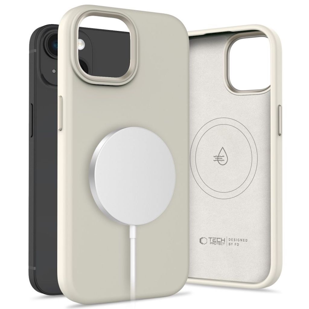 Tech-Protect Silicone Pure MagSafe iPhone 15 case - Cosmic Latte - 321858