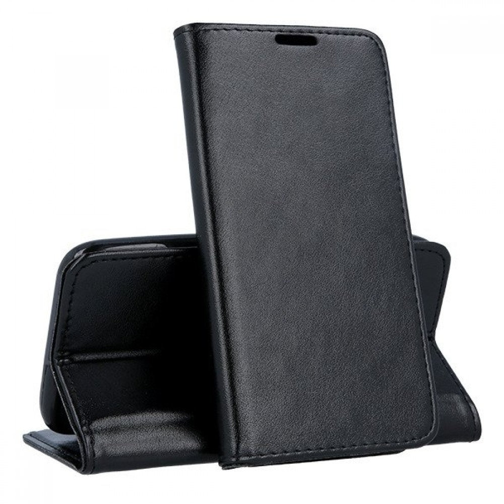 Juodos spalvos atverčiamas dėklas "Magnetic book" telefonui Iphone 7 / 8 / SE 2020 / SE 2022