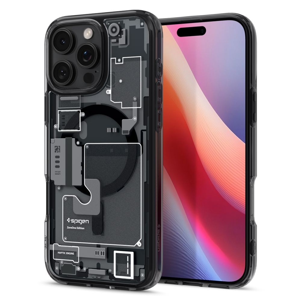 Išskirtinio dizaino dėklas "Spigen Ultra Hybrid Mag Magsafe Zero One" telefonui Apple iPhone 16 Pro