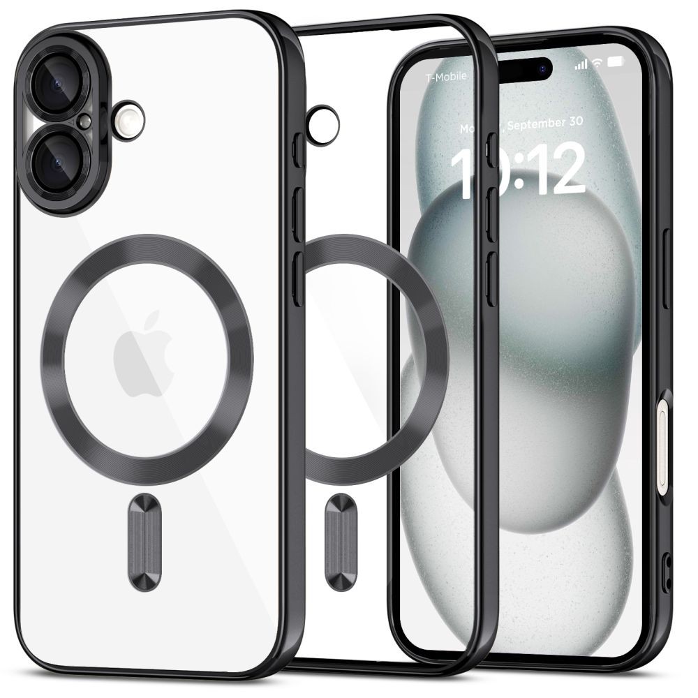 Skaidrus dėklas su juodomis detalėmis "Tech-Protect Magflex Magsafe" telefonui iPhone 16