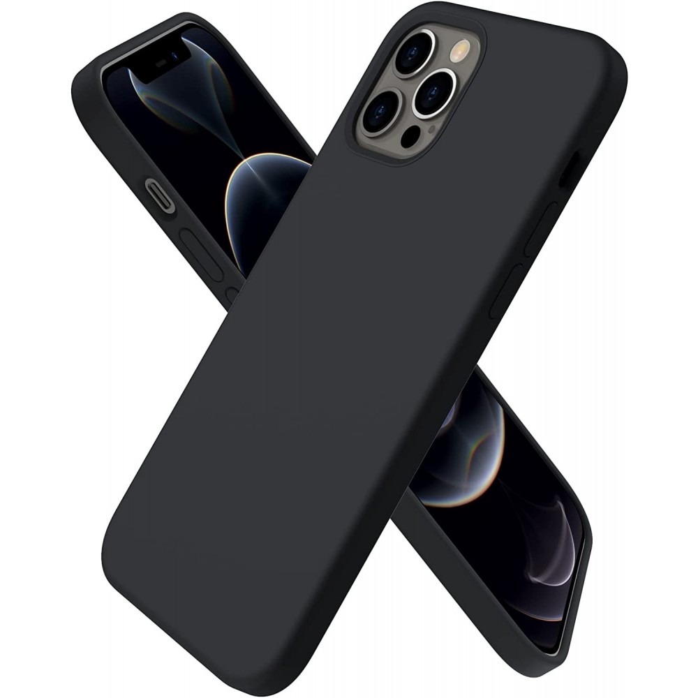 Juodas silikoninis dėklas "Liquid Silicone" 1.5mm telefonui Samsung Galaxy A14 4G / A14 5G