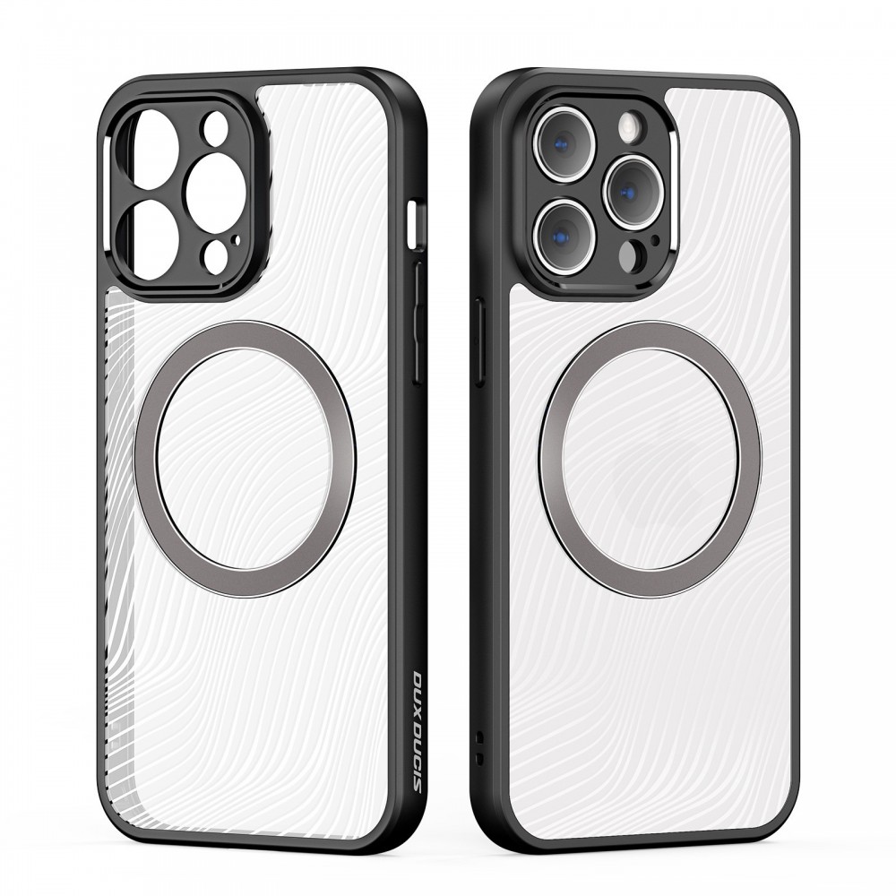 Pusiau skaidrus dėklas juodais kraštais "Dux Ducis Aimo Mag" telefonui iPhone 12 Pro