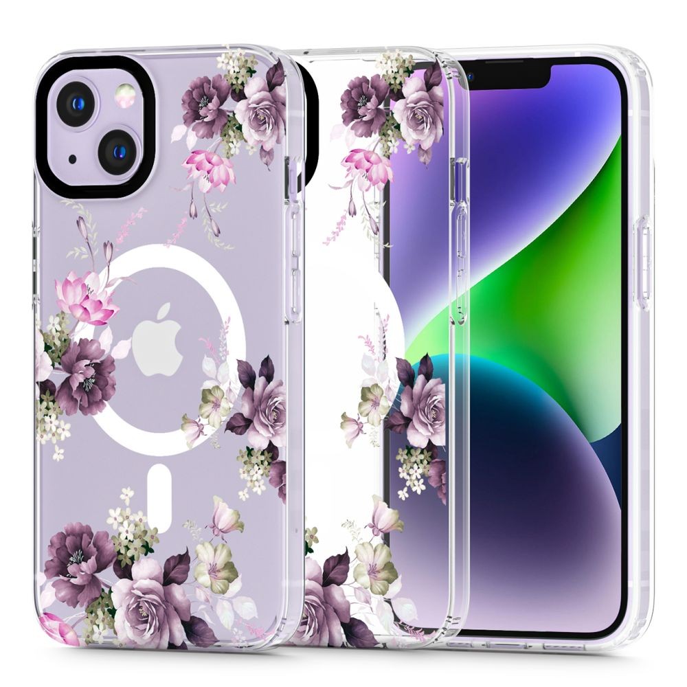 Skaidrus gėlėtas dėklas "Tech-Protect Magmood Magsafe Spring Floral" telefonui iPhone 14