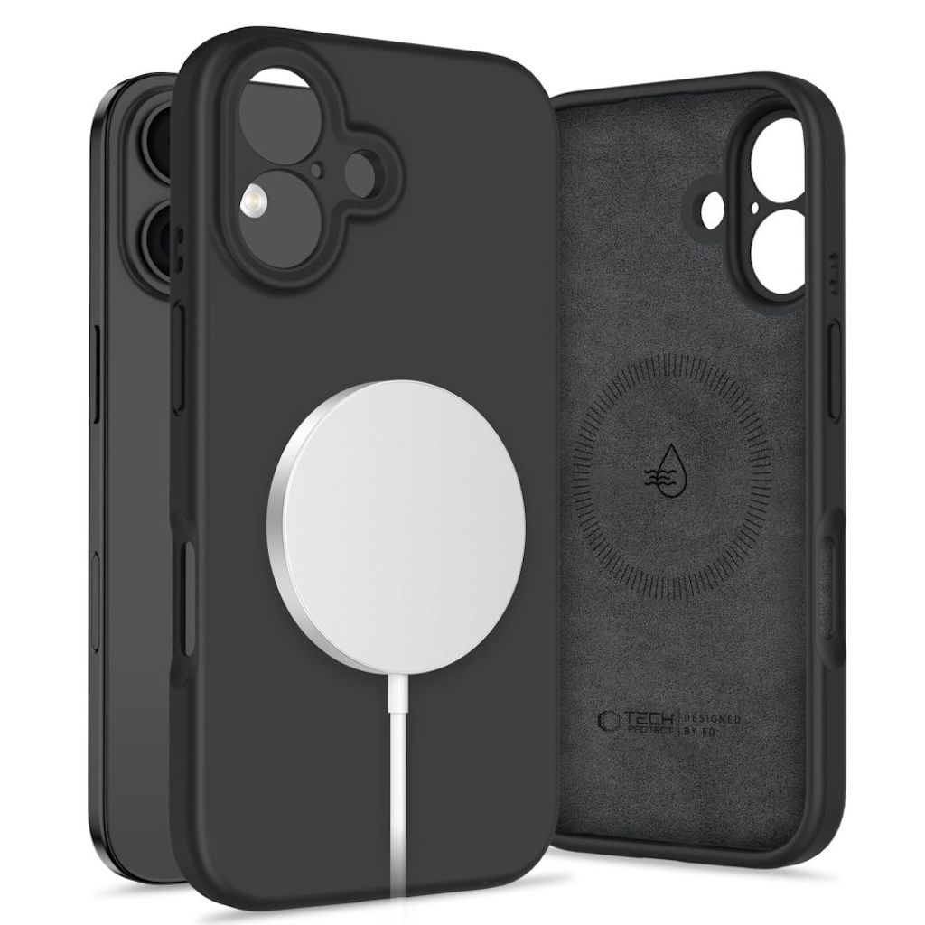 Tech-Protect Liquid Silicone MagSafe iPhone 16 case - Black - 322527