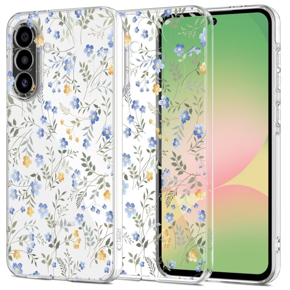 Skaidrus gėlėtas dėklas "Tech-Protect Flexair Spring Flower" telefonui Samsung Galaxy A56 5G