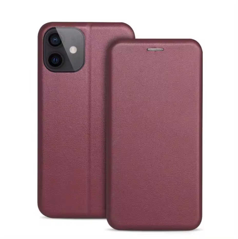 Dėklas Book Elegance Xiaomi Redmi Note 14 4G tamsiai raudonas