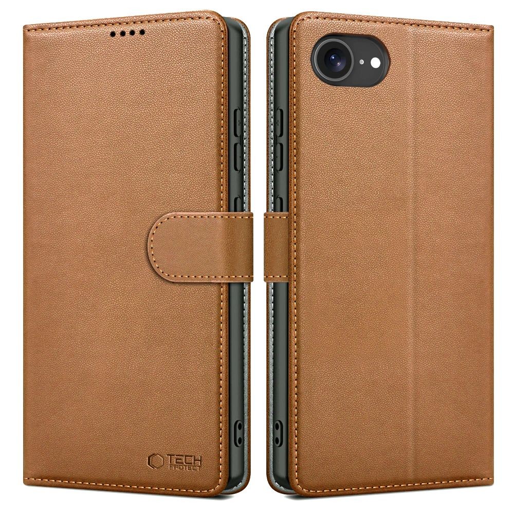 Rudas atverčiamas dėklas "Tech-Protect Wallet" telefonui Apple iPhone 16E