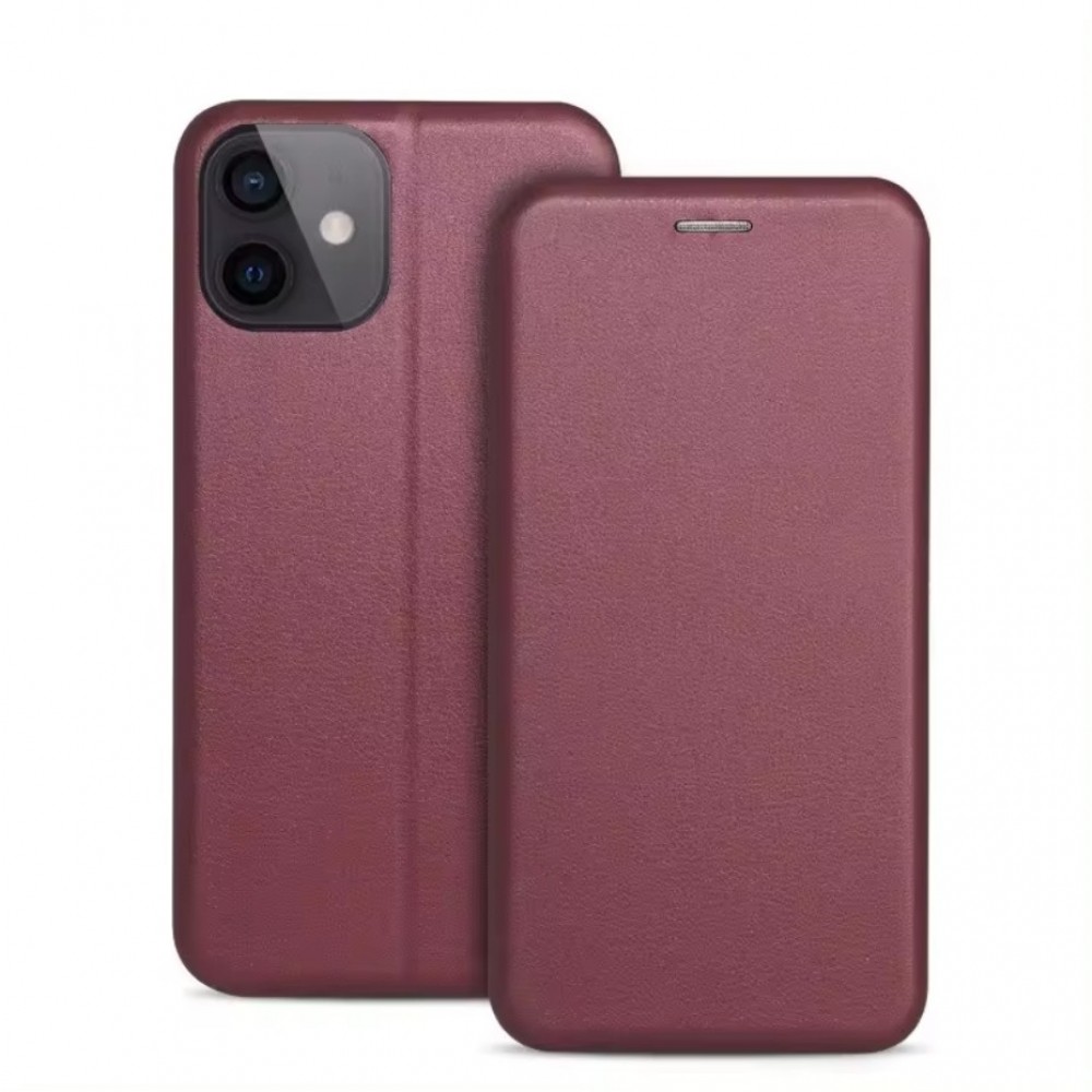 Bordo spalvos atverčiamas dėklas "Book Elegance" telefonui Xiaomi Redmi Note 13 5G / Redmi Note 14S