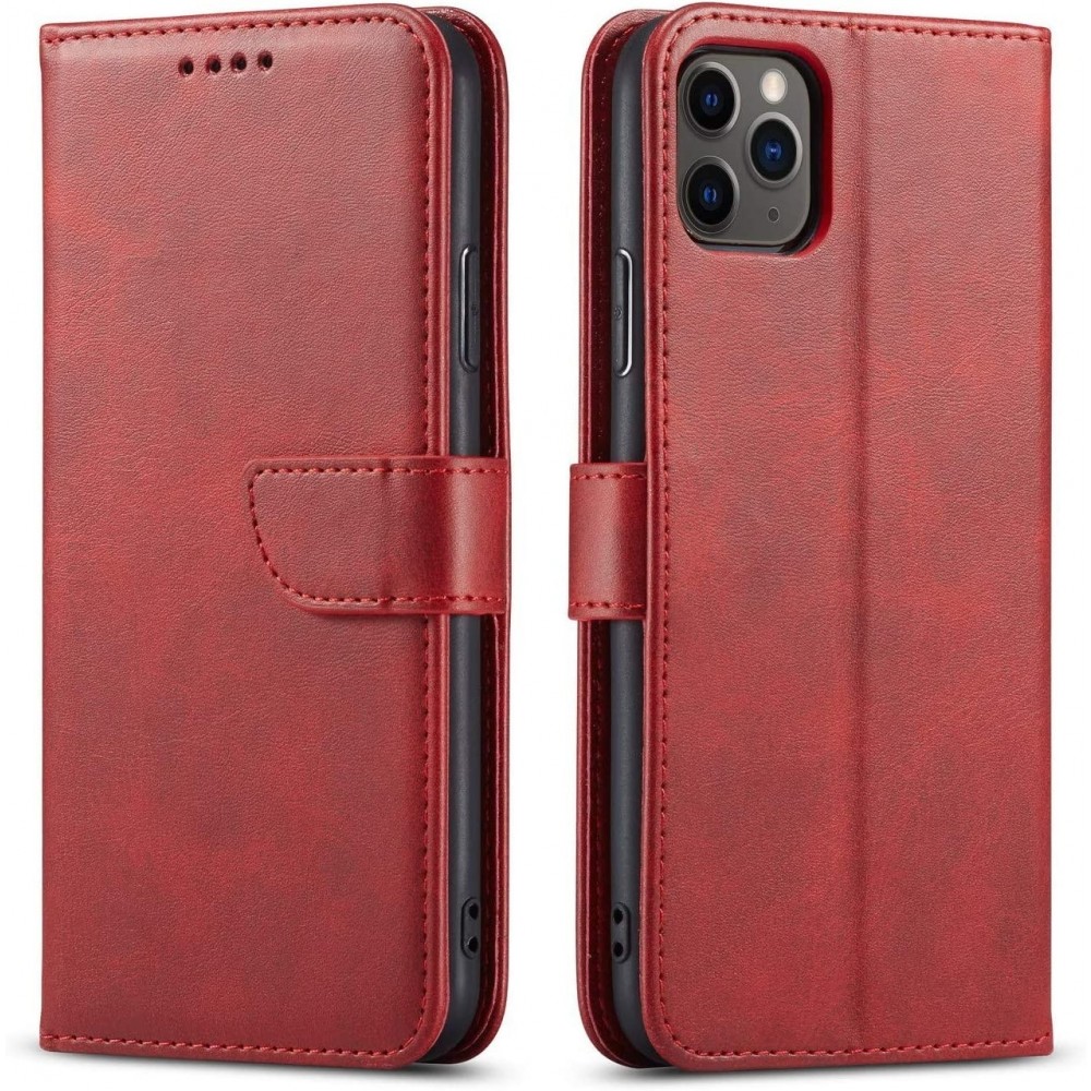 Atverčiamas raudonas dėklas "Wallet Case" telefonui Xiaomi Redmi Note 13 5G / Redmi Note 14S