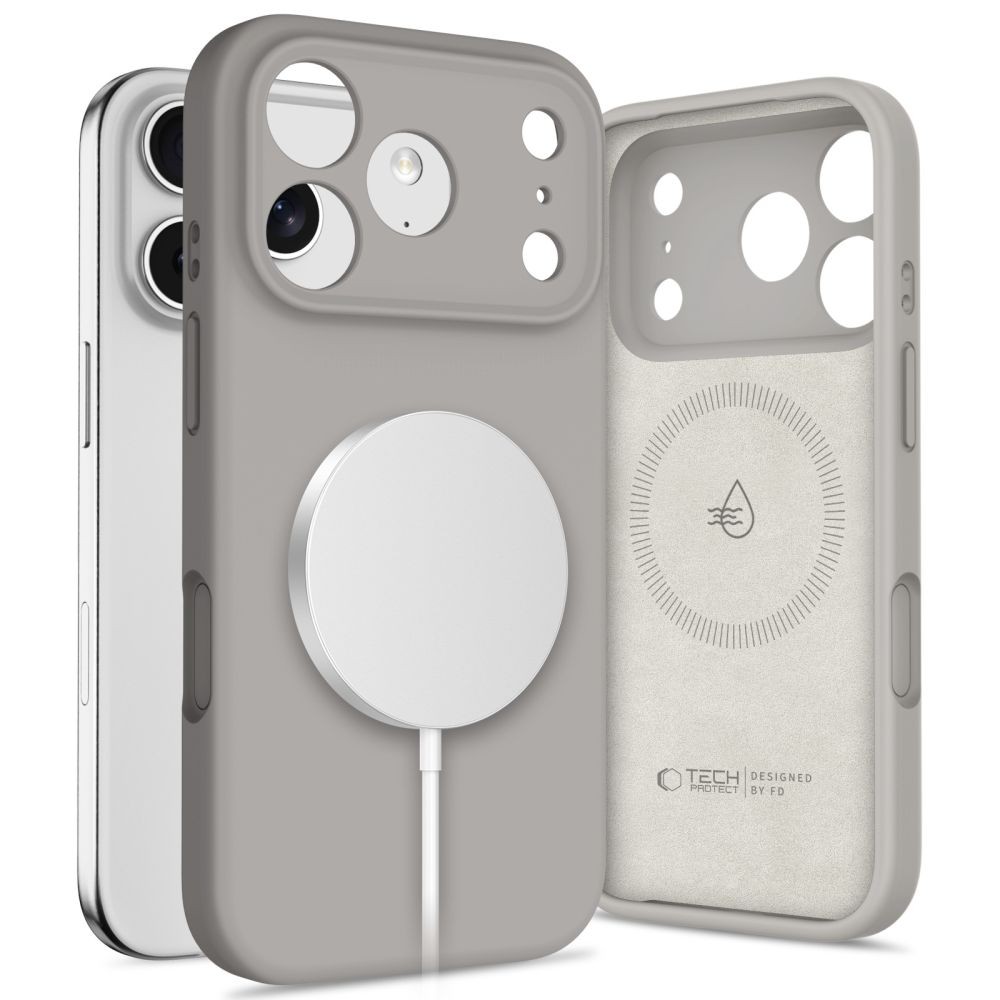 Pilkas dėklas "Tech-Protect Silicone Magsafe" telefonui Apple iPhone 17 Pro