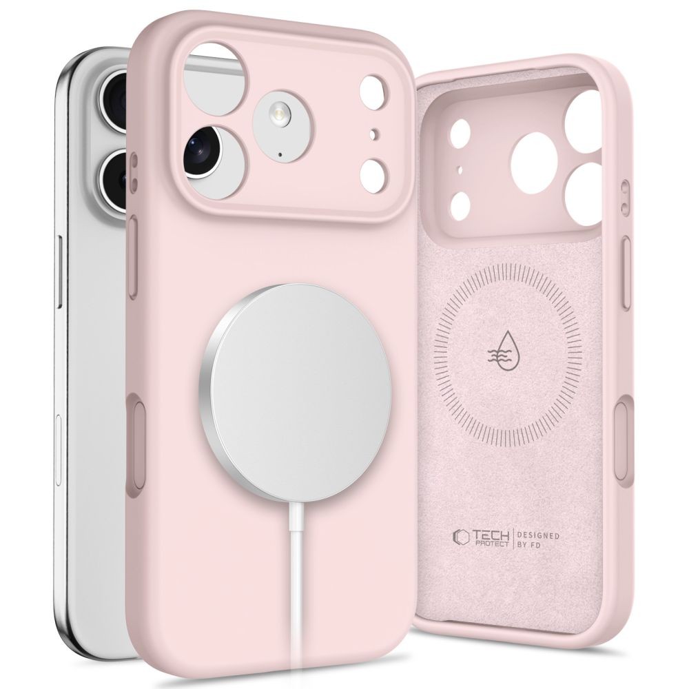 Perlų/rožinės spalvos dėklas "Tech-Protect Silicone Magsafe" telefonui Apple iPhone 17 Pro