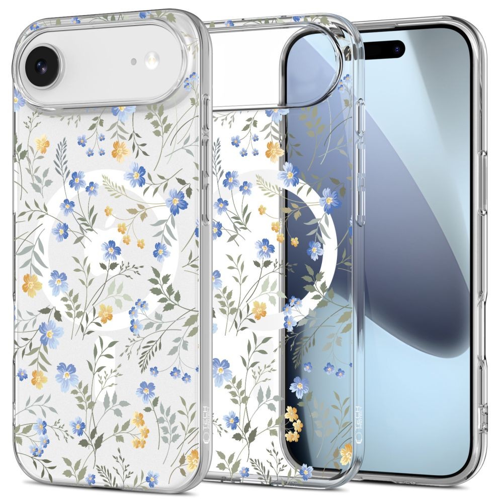 Skaidrus gėlėtas dėklas "Tech-Protect Flexair Magsafe Spring Flower" telefonui Apple iPhone 17 Air