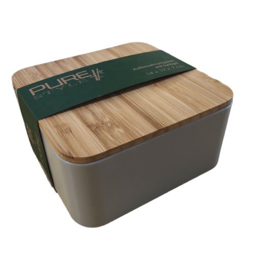 Dėžutė su veidrodžiu PURE STYLE BAMBUS, 14x17x7 cm