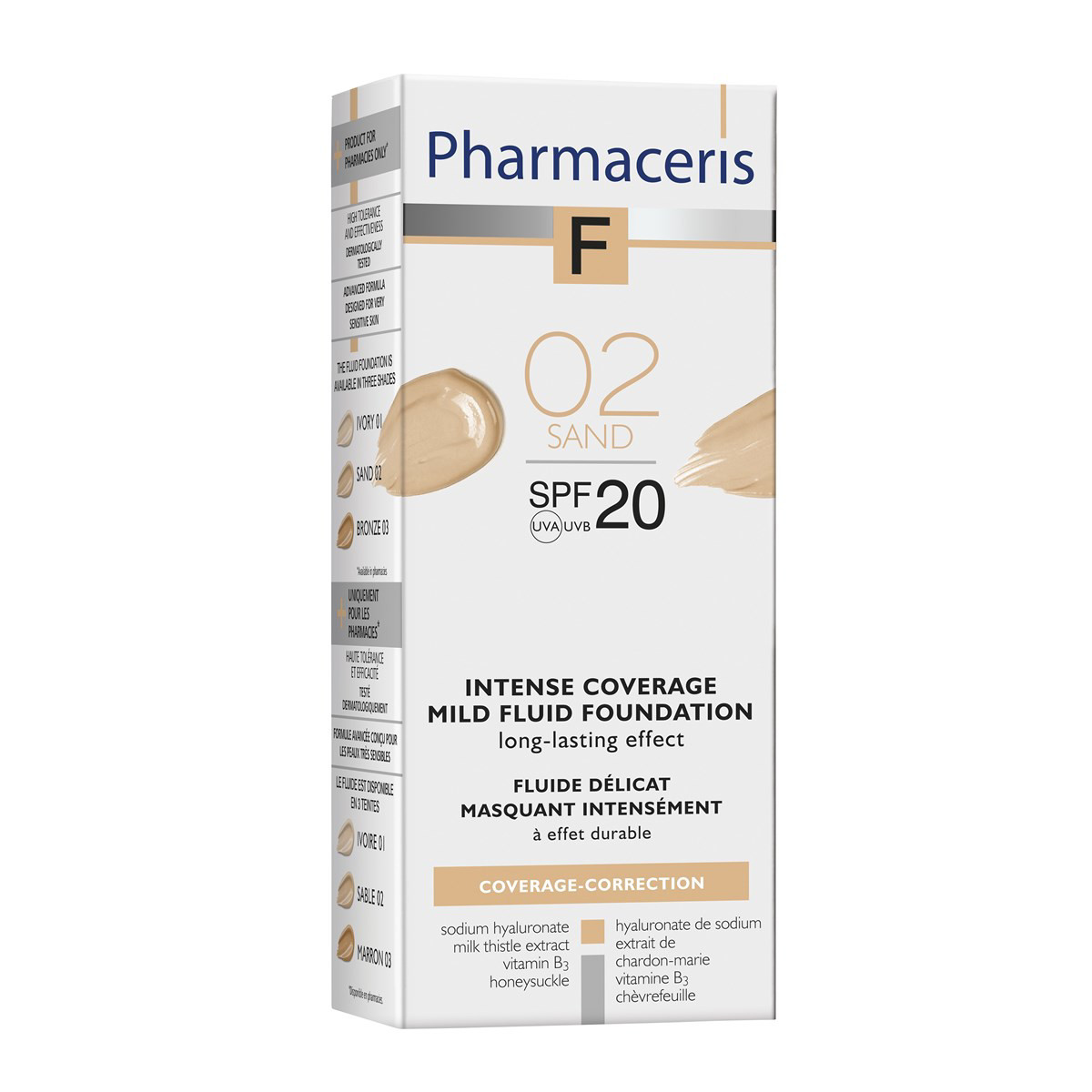 PHARMACERIS F INTENSIVE COVERAGE, intensyviai dengianti pudra, SPF 20, Nr.2, 30 ml