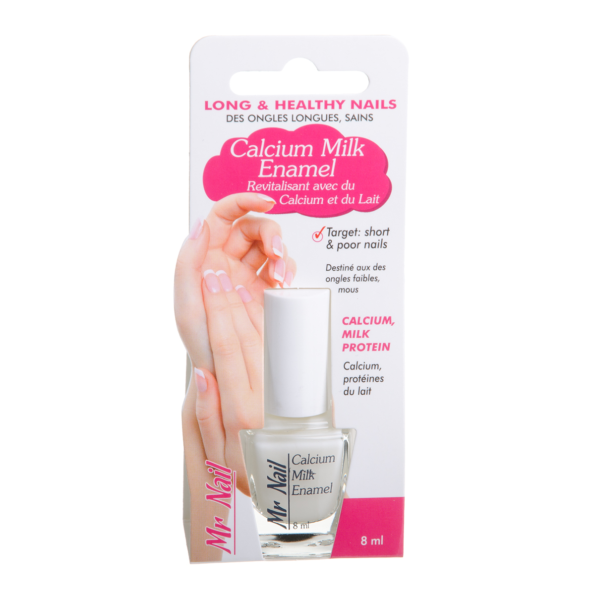 MR. NAIL CALCIUM MILK ENAMEL, lakas nagams, 8 ml