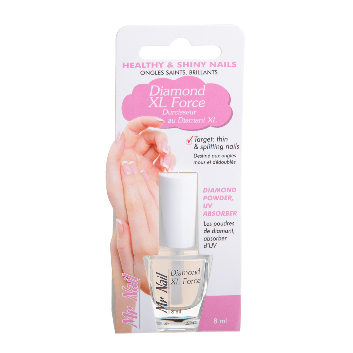 MR. NAIL DIAMOND XL FORCE, lakas nagams, 8 ml