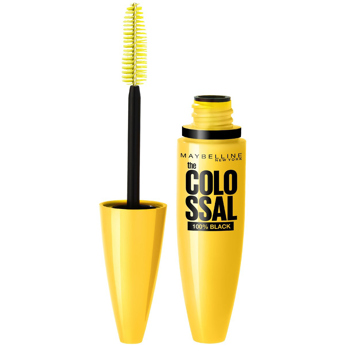 MAYBELLINE MAXI COLOSAL 100% BLACK, blakstienų tušas, 10,7 ml