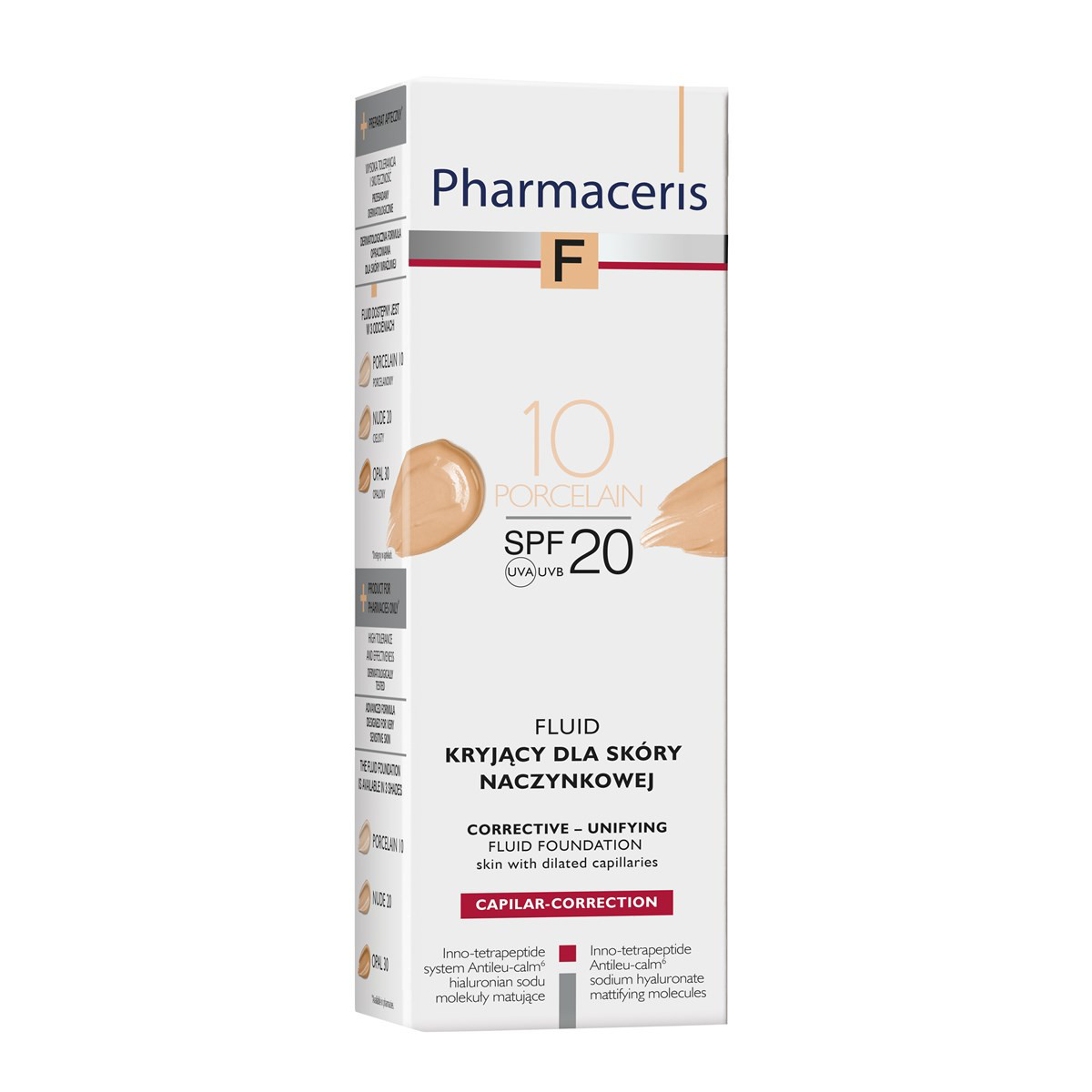 PHARMACERIS F CAPILLAR CORRECTIVE UNIFYING, kapiliarų matomumą mažinanti pudra, Nr.10, SPF 20, 30 ml