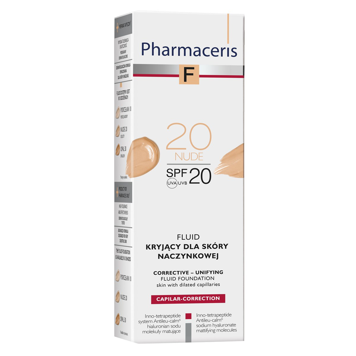 PHARMACERIS F CAPILLAR CORRECTIVE UNIFYING, kapiliarų matomumą mažinanti pudra, Nr.20, SPF 20, 30 ml
