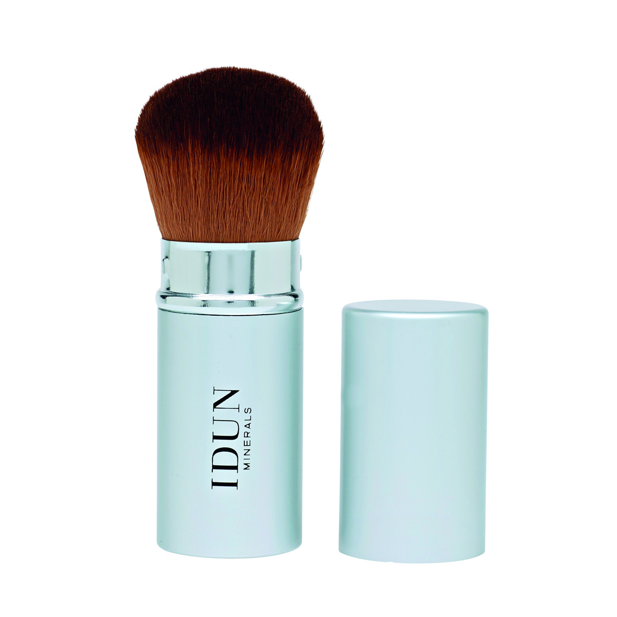 IDUN Minerals kelioninis biraus makiažo pagrindo ir pudros šepetėlis Kabuki Nr. 8002