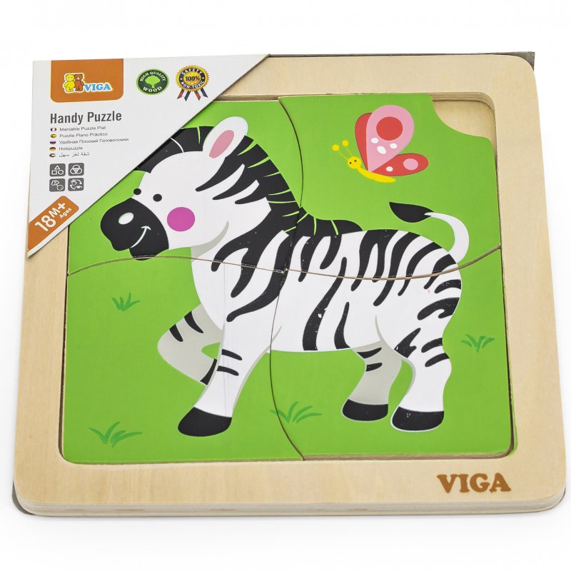 Medinė dėlionė Viga, zebra