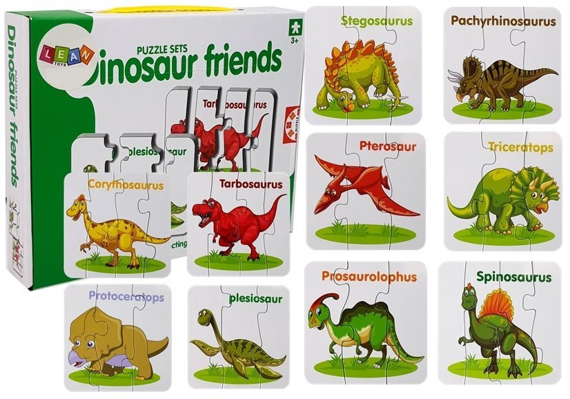 Edukacinis 10 dėlionių rinkinys „Dinozaurai“