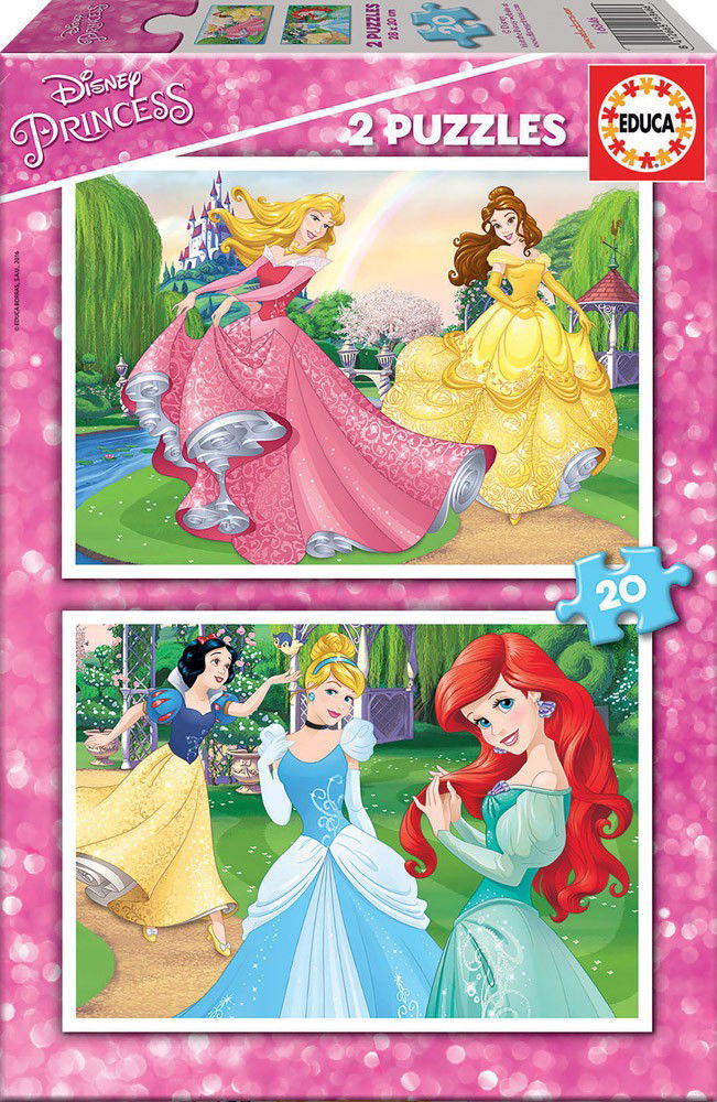 2 dėlionės DISNEY PRINCESS, 2x20 dalių